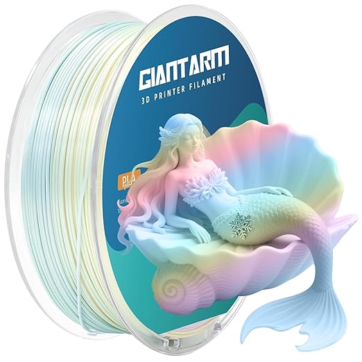 GIANTARM 3D Printer Filament Silk PLA,1.75mm Gradient Rainbow PLA Color Changing Filament with Vacuum Packaging,1kg (2.2lbs) Spool,Dimensional Accuracy +/- 0.02 mm