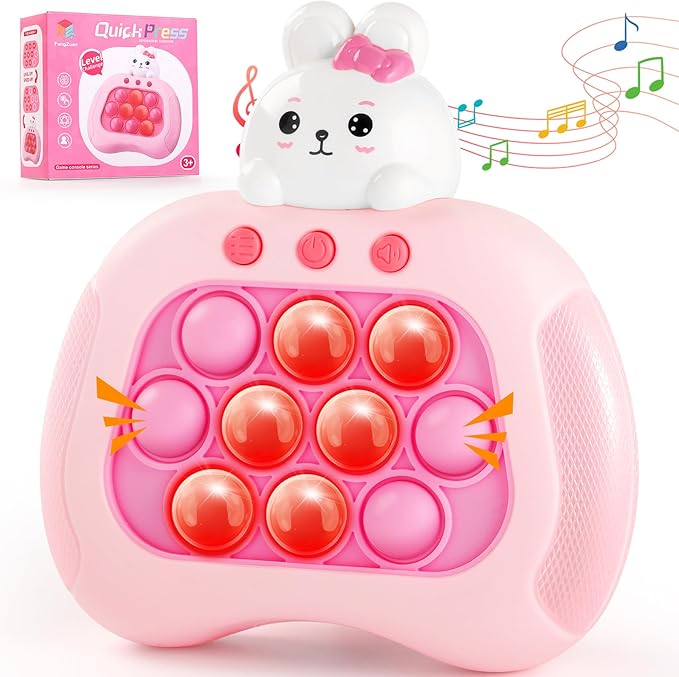 Easter Bunny Fidget Toy, Sensory Pop Toys for Kids & Adults, Pink, 1 inch