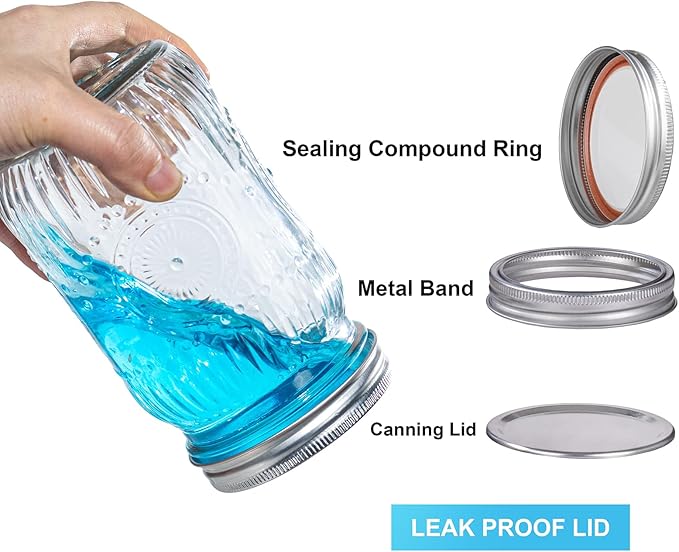 MirthMood 32 OZ Wide Mouth Mason Jars, 6 PACK Glass Mason Jars with airtight Lids, Quart mason jars wide Perfect for Canning, Pickling, Preserving, Fermenting, DIY Crafts & Decor