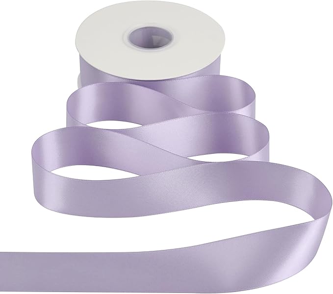 HUIHUANG Purple Satin Ribbon 1-1/2 inch x 50 Yards Lavender Purple Ribbon Double-Faced Satin Ribbon for Gift Wrapping, Bows, Flower Bouquet, Eternal Roses, Crafts, Wedding Holiday Party Decor