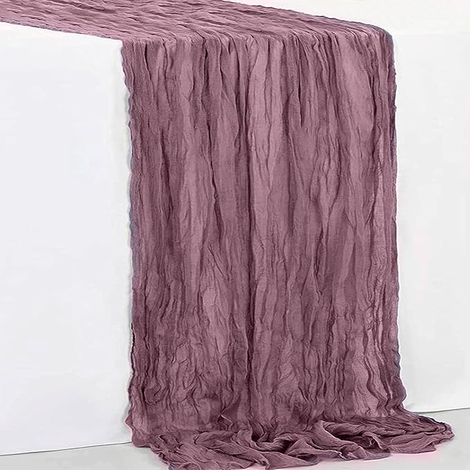 6 Pack Dusty Purple Cheesecloth Table Runner 35x120 Inch 10Ft Rustic Gauze Cheese Cloth Table Runner Sheer Cheesecloth Table Runners for Wedding Party Bridal Shower Decoration