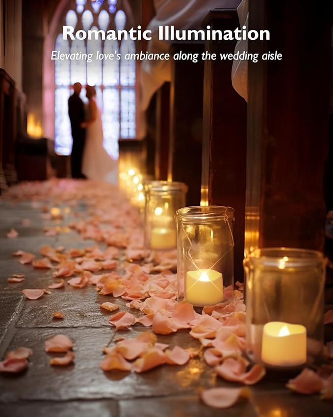 Homemory 12pcs Remote Timer LED Tea Lights Candles, 400+Hours Flickering Flameless Battery Votive Tealights for Tabletop Lighting, Centerpieces Decor, Holiday