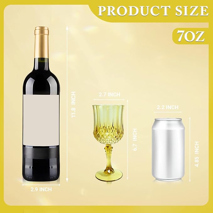 Plastic Wine Glasses,100PCS Gold Plastic Goblets Vintage Style Cordial Drinking Glasses for Wedding Reception, Grand Event Party Supplies (100, Gold)