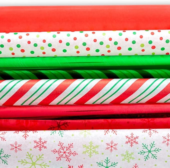Christmas Tissue Paper for Gift Bags- 200 Sheets of Tissue Paper for Christmas Gift Wrap (20" x 20")- Assorted Festive Designs