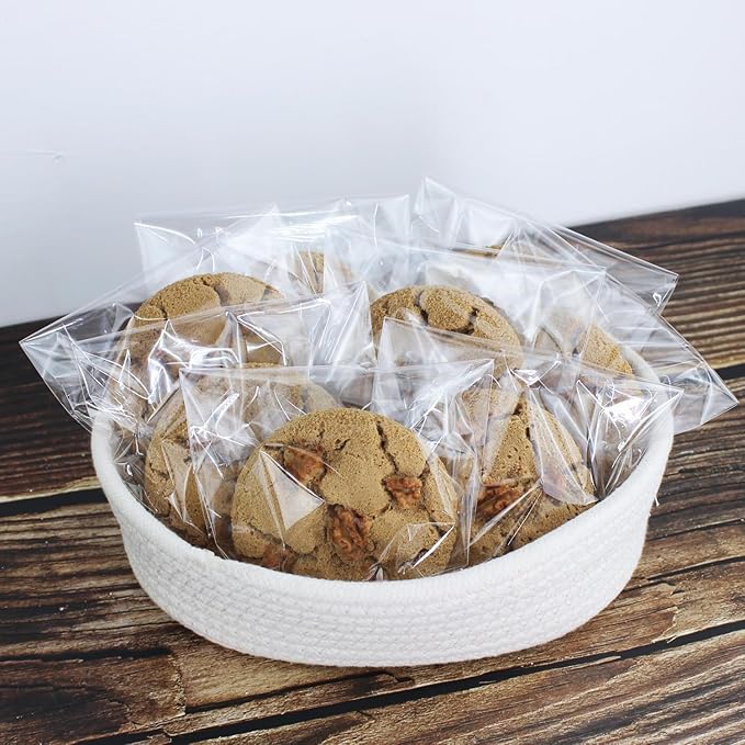 PigPotParty 5"x7" Cellophane Cookie Bags Self Sealing, 200 Pcs Clear Plastic Treat Individual Cookie Bags with seal, Perfect for Goodies, Party Favors, Snacks, Gift Wrapping
