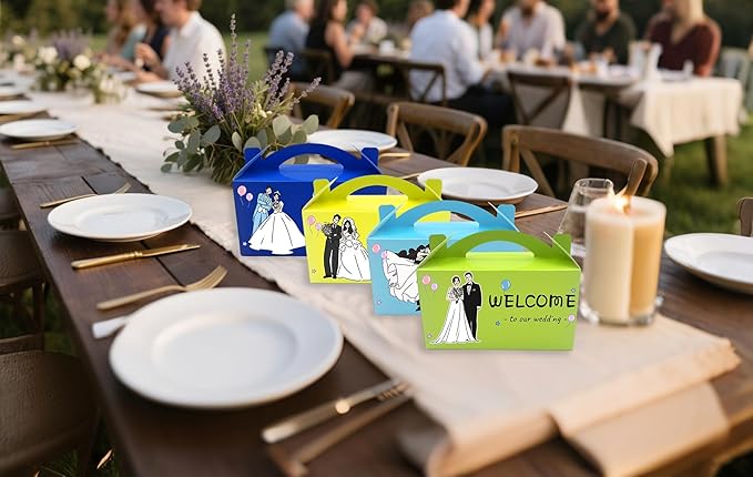 TIMESEEK 30-Pack Buttercup Yellow Gable Treat Boxes with Handles, 6" Pop-Up Party Favor Gift Boxes for Birthday,Wedding,Baby Shower, Eco-Friendly Candy,Cookie,Goodie Bags for Kids, Bachelorette Decor