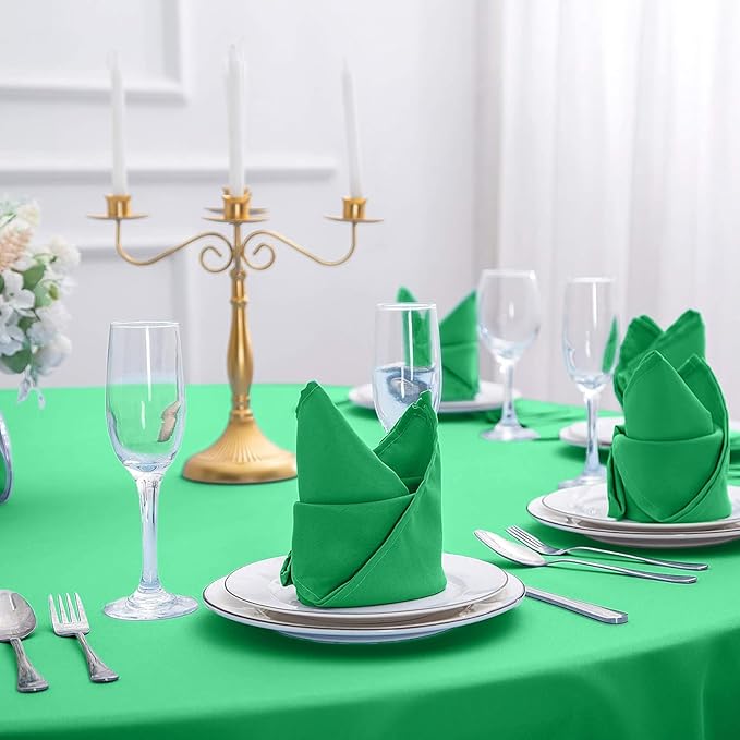 Cupuamon Cloth Napkins 17x17 inch Washable Polyester Dinner Napkins Soft Table Napkins for Wedding Party Dining Banquet(Emerald,100PCS)