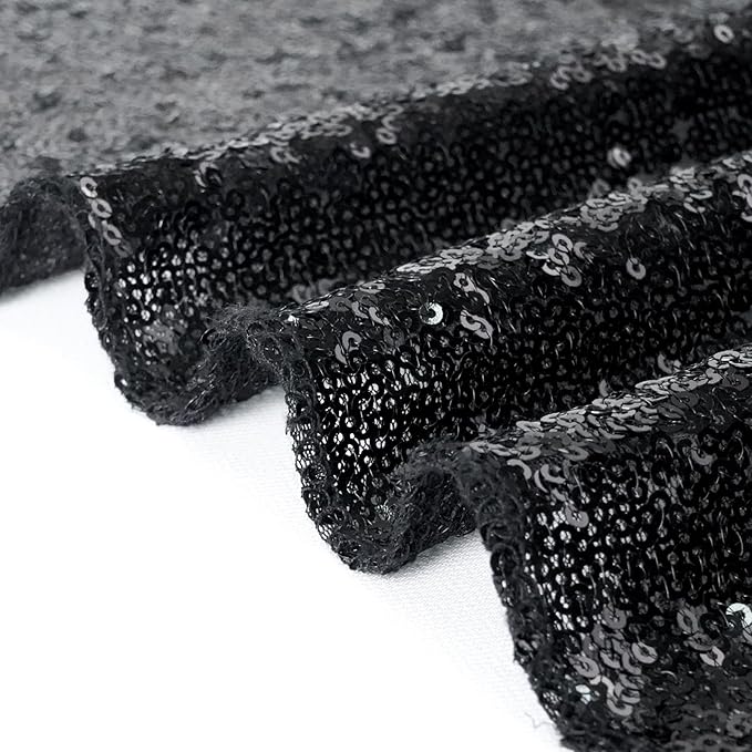 Eternal Beauty Black Sequin Backdrop, 20x10 Ft Halloween Glitter Background Curtains for Shimmer Photography Party Wedding Birthday Back Drop Decor