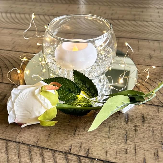 9PCS Small Round Mirror Centerpieces for Tables Decorations, 6" Acrylic Circle Mirror Tiles Mirror Tray Candle Plate Centerpiece for Wedding Christmas Table Centerpieces Decorations Wall Decor