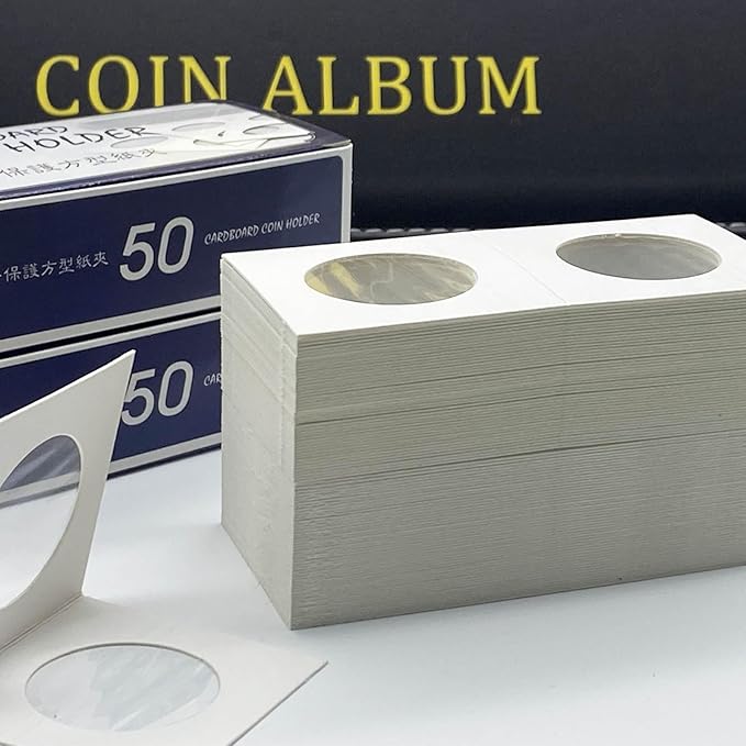 200 PCS Premium Cardboard Coin Flips 2 x 2 inch Coin Collection Supplies for Dime, Mylar Coin Flips Coin Holders for Collectors (Dime Coin Flips)