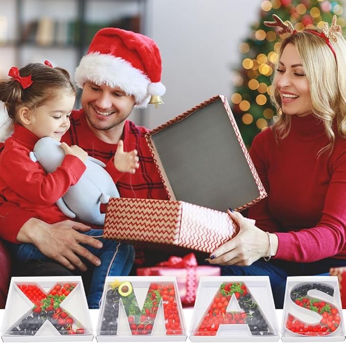 12" Fillable Cardboard Letter Charcuterie Gift Cupcake Box With Cover Sweets Packaging (S)