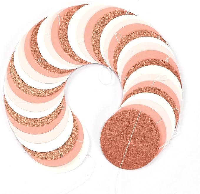 Pink-Brown Peach Party-Decorations Streamers Garland - 52ft Boho Fall Groovy Hanging Paper Banner,Baby Bridal Shower Wedding Autumn Neutral Birthday Room Home Thanksgiving Day Halloween Decor Hugfond