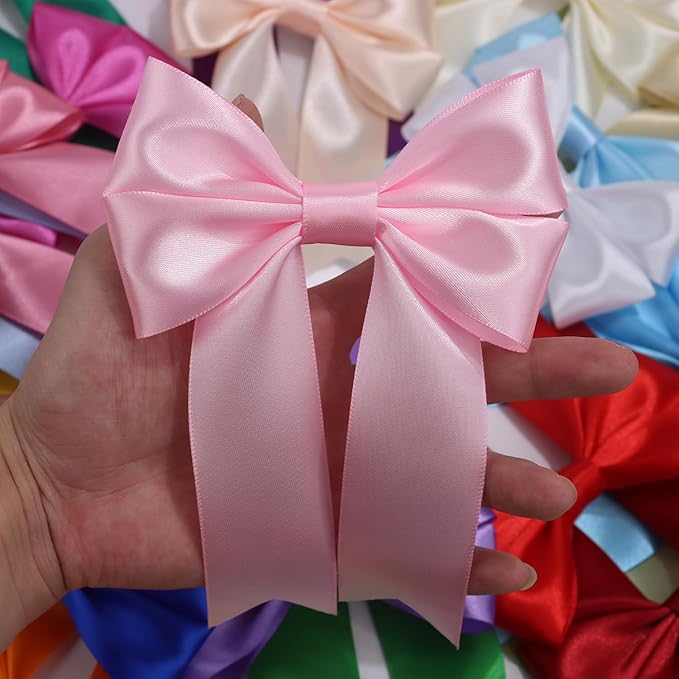 Pink Solid Satin Ribbon 1-1/2 Inch 25 Yards Solid Polyester Fabric Ribbon for Gift Wrapping Wedding Christmas Baby Shower Birthday Party Decoration Handmade Immortal Flower Craft