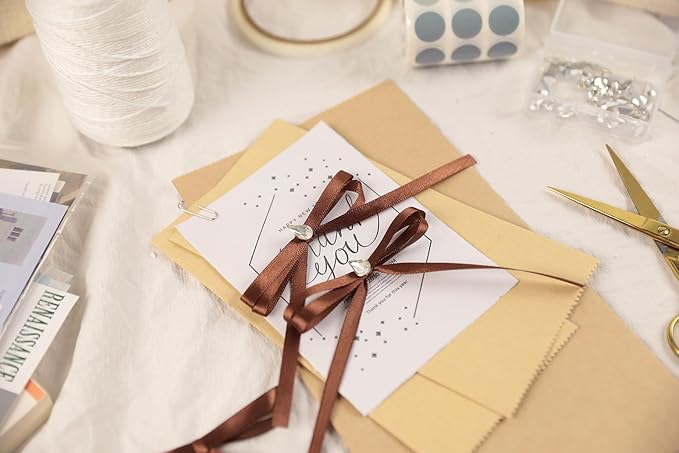 Dark Brown Satin Ribbon 1/4 inch X Continuous 25 Yards, Single Face Polyester Ribbon Perfect for Gift Wrapping, Flower Bouquet, Wedding Decor, Crafts, Bow Making, Sewing and More
