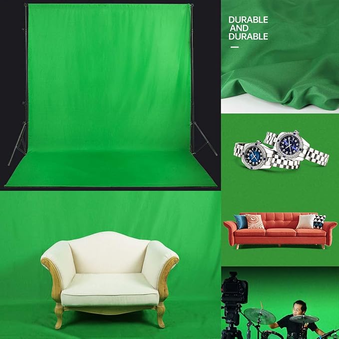 Green Screen Backdrop 10x12ft Photo Backdrop Chromakey Muslin Portrait Green Backdrop for PS Keying/Video Creation/Studio Portrait Shoots