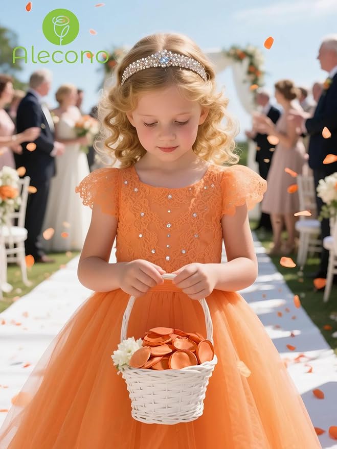 Alecono π°π¬π¬πππ¨ Silk Rose Petals, Faux Orange Flower Petals for Wedding Proposal Flower Girl Basket, Petals Bulk for Dinner Table Centerpieces Party Romantic Night Decoration