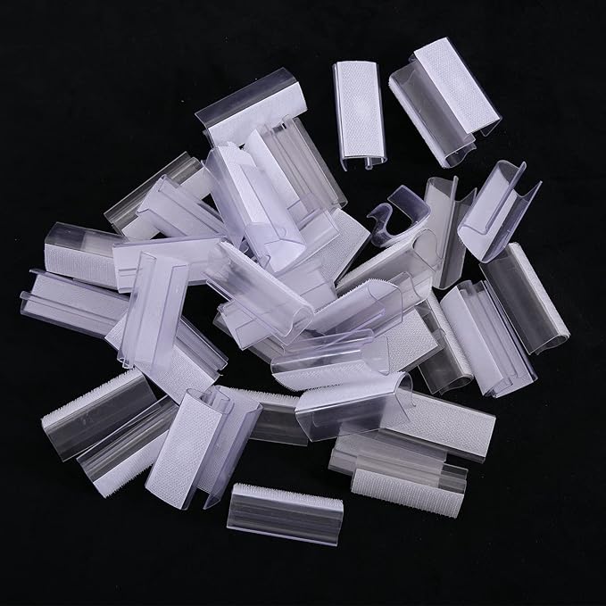 50Pcs Table Skirting Clips, Clear Plastic Table Skirt Clips with Hook Fastener Fits 3/4" to 1" Tables for Indoor Outdoor Events Wedding Meeting