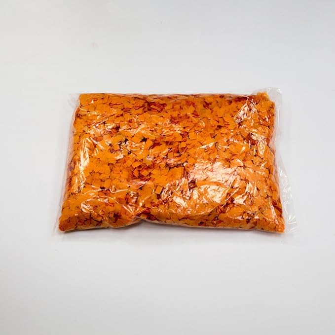 Biodegradable Tissue Confetti Squares, Orange Color – Ultimate Confetti Fluttering Tissue Paper Squares for Confeti Cannon and Launcher Use, Table Decorations, and More (20 Handfuls per Bag, 1 lb)