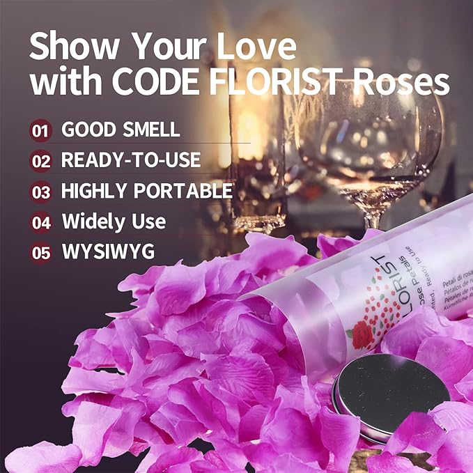 CODE FLORIST 1100 PCS Light Purple Silk Rose Petals for Valentine's Day,Romantic Night,Wedding,Proposal Anniversary Flower Decorations(Separated,Scented)