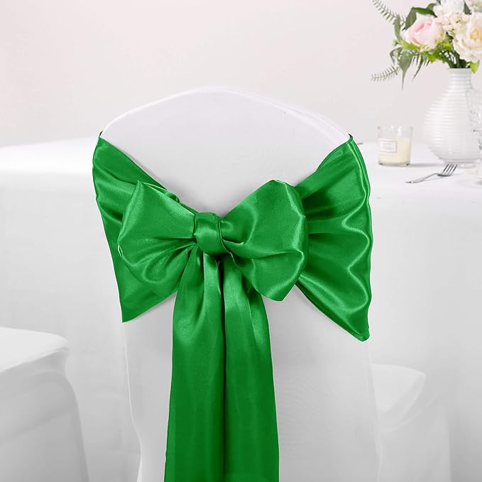 10-Pack Satin Table Runner Emerald 12 x 108 inches Long, Table Runners for Wedding, Birthday Parties, Banquets Decorations(10 Pack, 12x108 Inch, Emerald)