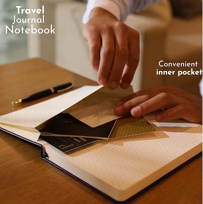 SETTINI Journal Notebook for Writing, Vegan Leather Hardcover Notebook - Pen loop, Back Pockets & Lay-Flat design, 120 GSM A5 College ruled Bleed free Paper, Gift Set for Men and Women, Mocha Brown - Birthday Gift