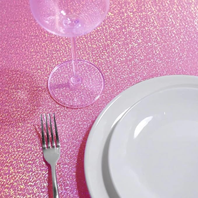 Fitable Pink Sequin Tablecloth for Parties 60x60 Inch - Sparkle Glitter Table Cloth Laser Square Overlay for Wedding Baby Shower Ceremony Birthday Holiday Banquet