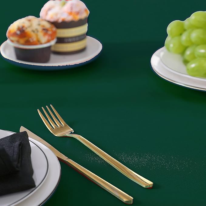 70 inch Round Tablecloth Washable Polyester Table Cloth Decorative Table Cover for Wedding Party Dining Banquet(70 inch, Hunter)