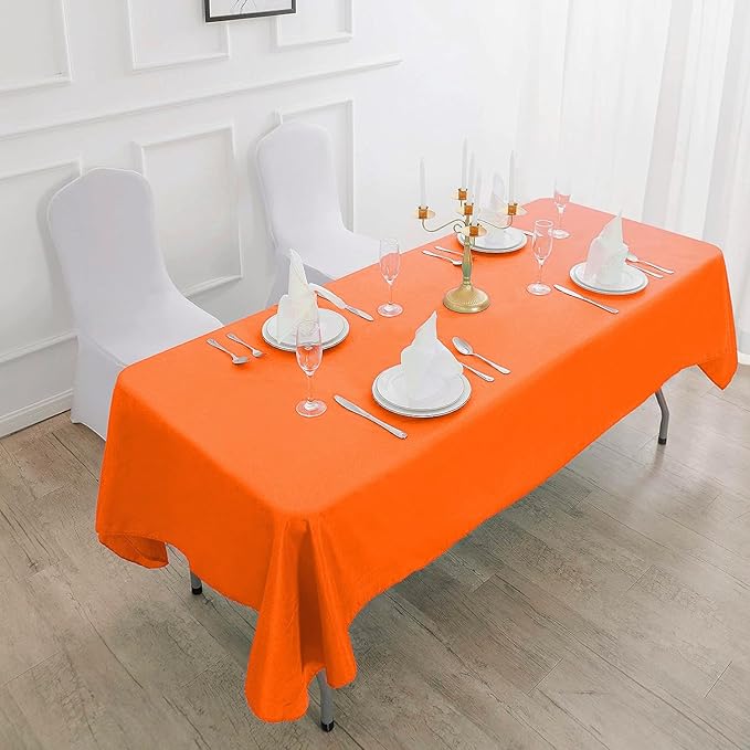 Rectangle Tablecloth 60x120 inch Washable Polyester Fabric Table Cloth for Wedding Party Dining Banquet Decoration(60x120, Orange)