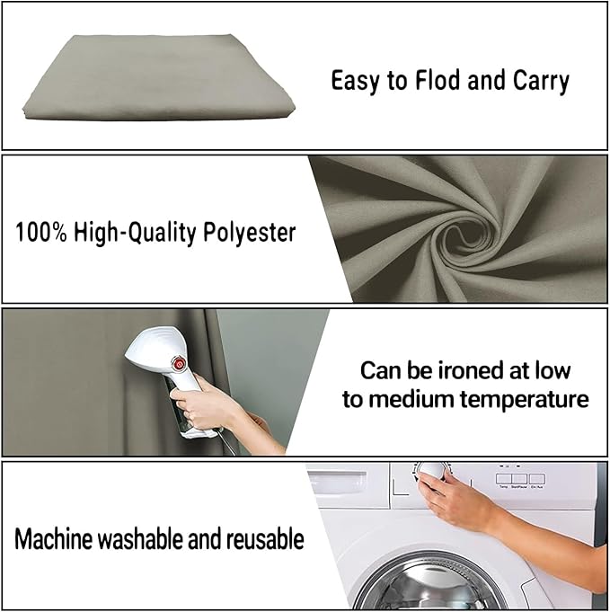 High Density Fabric 6x9FT Grey Backdrop Photo Background,Professional Photography Video Studio, Events, Streaming