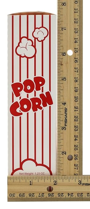 Snappy 3J Red & White Striped Close Top Popcorn Boxes for Movie Night Supplies, Popcorn Boxes Bulk 15000 Count, Movie Night Popcorn Boxes 1.25 oz. Capacity, 4.625” x 2” x 7.5” Popcorn Containers