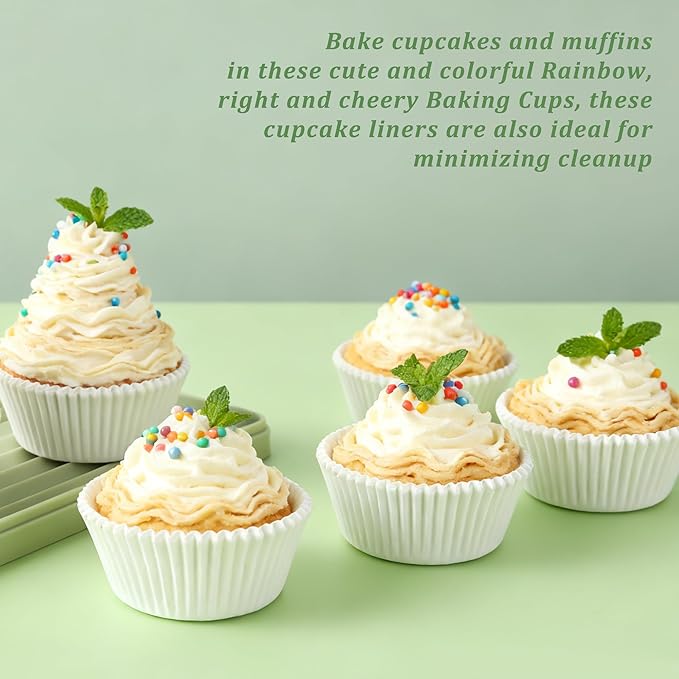2 inch 1000-Count Mini Cupcake Liners Bright Colorful Muffin Baking Cups, Odorless,Baking Paper Cups for Baking Candy Cooking,Upgraded & Food Grade Grease-Proof Paper(White, 2 Inch)