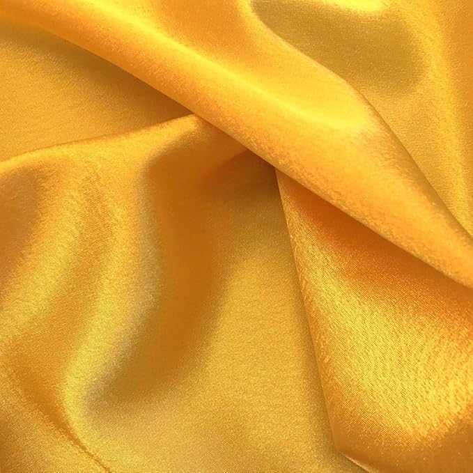 MDS Pack of 150 PCS Satin Chair Sashes Charmeuse Sateen Dining Chair Bows Ribbon Ties Back Sash for Wedding Party Birthday Home Hotel Restaurant Banquet Decoration (7 x 108 Inch, Yellow Gold)