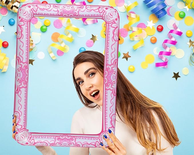 Inflatable Frame for Photo Booth and Selfies Parties Celebrations 31.5 x 23.5 (Pink)