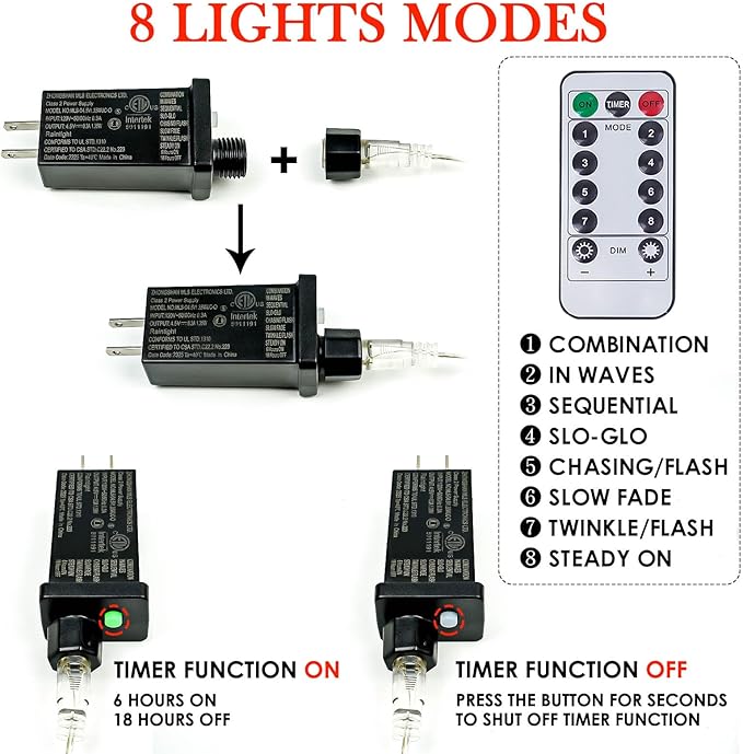 66Ft 200LED Fairy Lights Plug in, Waterproof String Lights Outdoor and Indoor 8 Modes Christmas Lights Bedroom Decor with Remote, Twinkle Lights with Timer for Girl's Room Christmas Decorations (Blue)