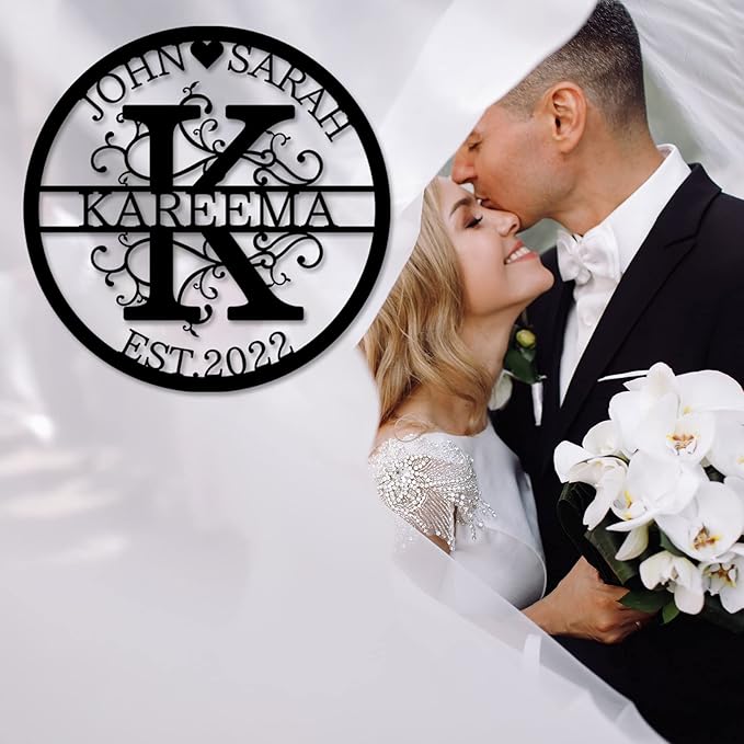 Personalized Last Name Metal Signs - Custom Metal Signs - Split Letter Monogram - Family Sign- Wall Art - Outdoor Wall Decor - Housewarming Gift for Couple - Personalized Wedding Gift