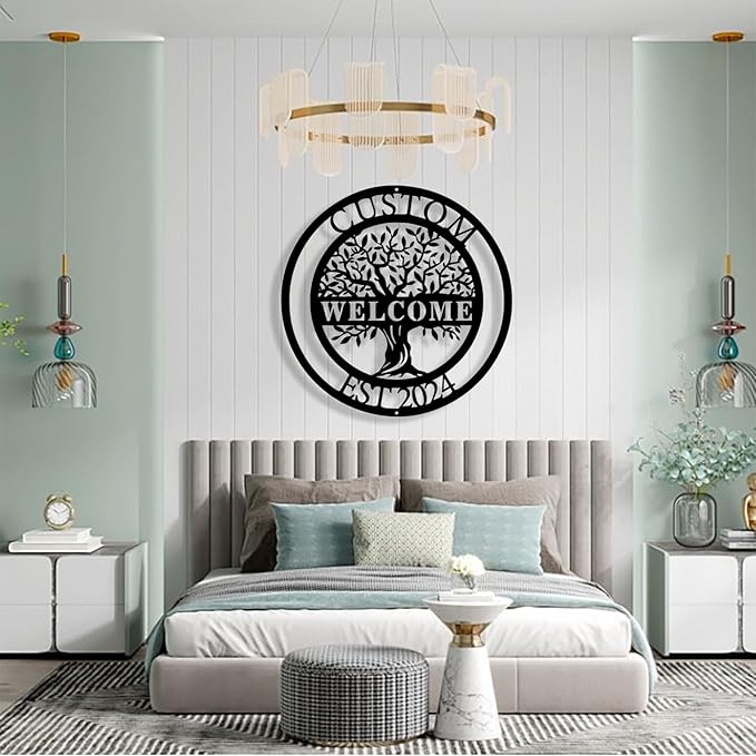 Personalized Tree of Life Metal Sign Wall Art Decor, Custom Wedding Gifts for Couples, Custom Family Name Sign, Christmas Valentine's Day Housewarming Gifts
