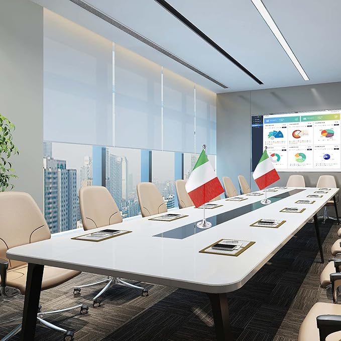 ZXvZYT 2 Pack Italy flag Italian Table Flag Small Mini Italian Desk Flags With Stand Base,International Festival Events Celebration Decorate,Home office Decorations
