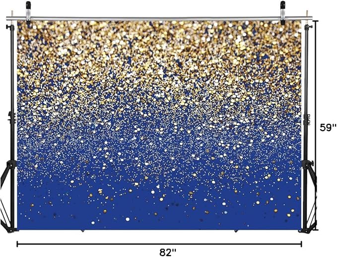SJOLOON Blue Glitter Backdrop Royal Photo Backdrop for Birthday Party Decoration Graduation Studio Props 12558 (10x8FT)
