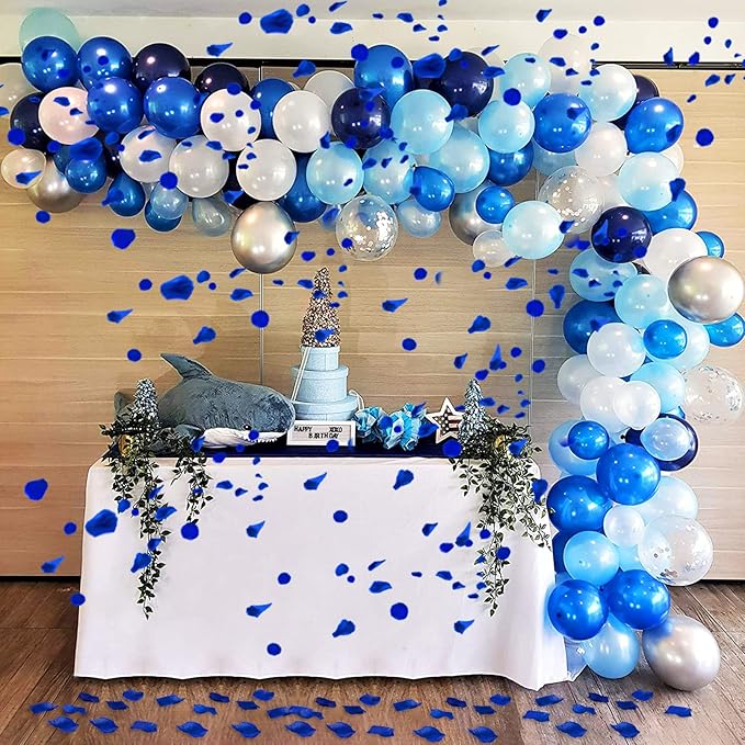 Ouddy Decor 3000 Pcs Rose Petals Artificial Flowers for Valentine's Wedding Decor Romantic Night Bridal Party Home Decorations, Blue