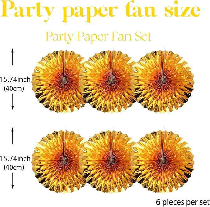 Golden Party Decorations,Engagement Party Decorations 16in,Gold Party Decor, Party Supply Decorations,Gold Wedding Decor,Anniversary Decorations 30 Color DIY Set (Golden)