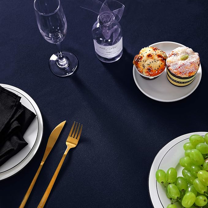 Rectangle Tablecloth 60x120 inch Washable Polyester Fabric Table Cloth for Wedding Party Dining Banquet Decoration(60x120, Navy)