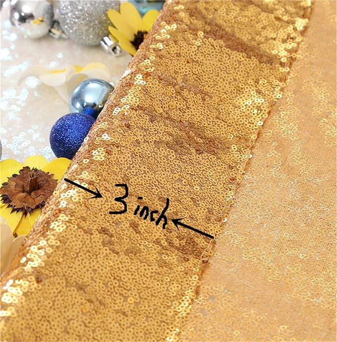 Eternal Beauty Yellow Gold Sequin Backdrop, 7x7 Ft Glitter Background Curtains for Shimmer Photography Party Wedding Birthday Back Drop Decor