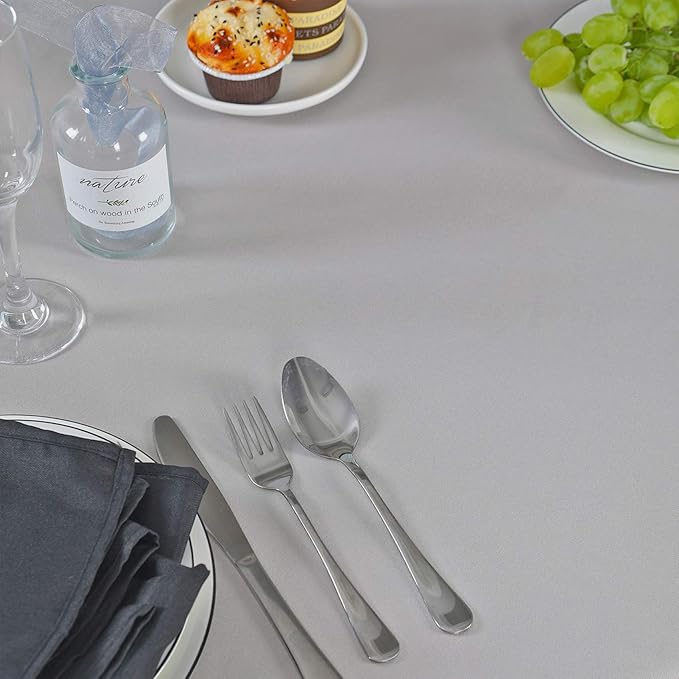 Rectangle Tablecloth 60x120 inch Washable Polyester Fabric Table Cloth for Wedding Party Dining Banquet Decoration(60x120, Silver)