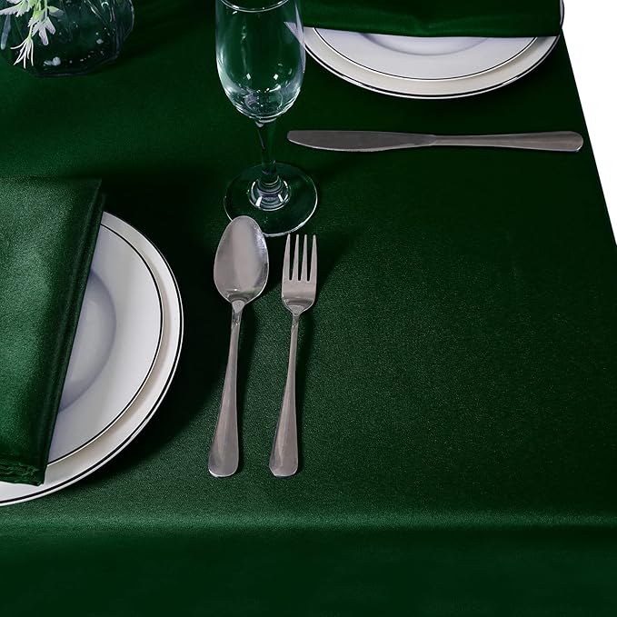 CupuamonSquare Tablecloth 70x70 inch Washable Polyester Fabric Table Cloth for Wedding Party Dining Banquet Decoration(70x70,Hunter)