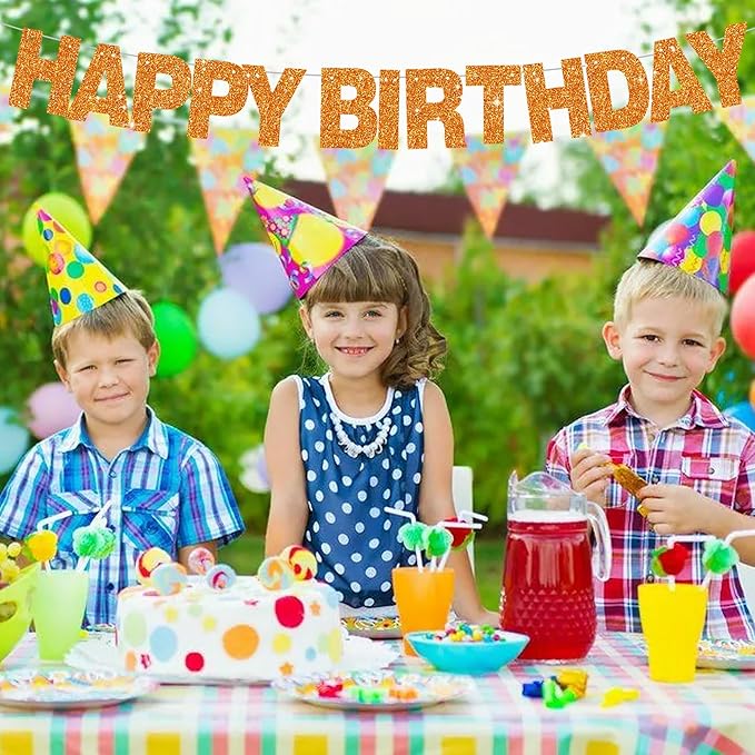 BEISHIDA 116 PCS Glitter Orange DIY Letter Banner Kit Make Your Own Banner,Including 111 Letters and Numbers 3 Rope and 9 Threading Device,Customized for Birthday Halloween Wedding Party Decor