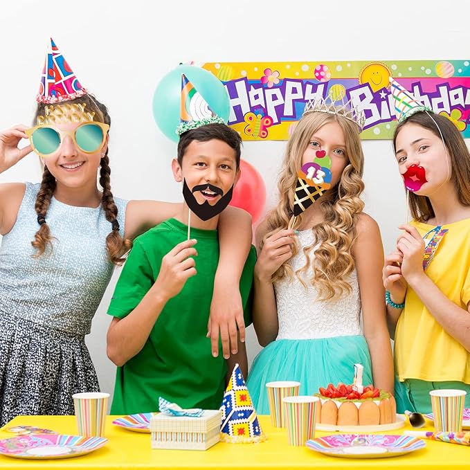 BRT Bearingshui 13th Photo Booth Props - Birthday Party Accessories, Signs & Decorations
