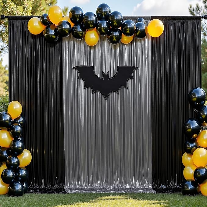 10x10 ft Wrinkle Free Black Silver Sequin Backdrop Curtain for Parties,Thick Not Fall Glitter Wedding Backdrop Drapes,2 Panels 5x10ft Shimmer Photo Back Drop Cloth for Birthday Photography Background