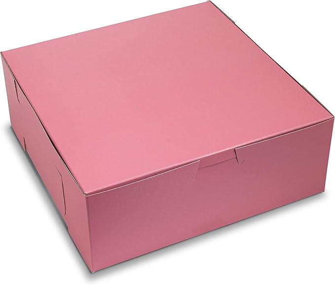MT Products Pink Cupcake Boxes 8" x 8" x 3" - Bakery Boxes No-Window (Pack of 15) - Made in the USA