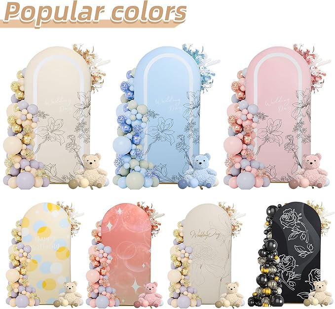 Wedding Arch Cover Spandex Arch Backdrop Cover Stretchy Backdrop for Wedding Birthday Party Decoration Baby Shower