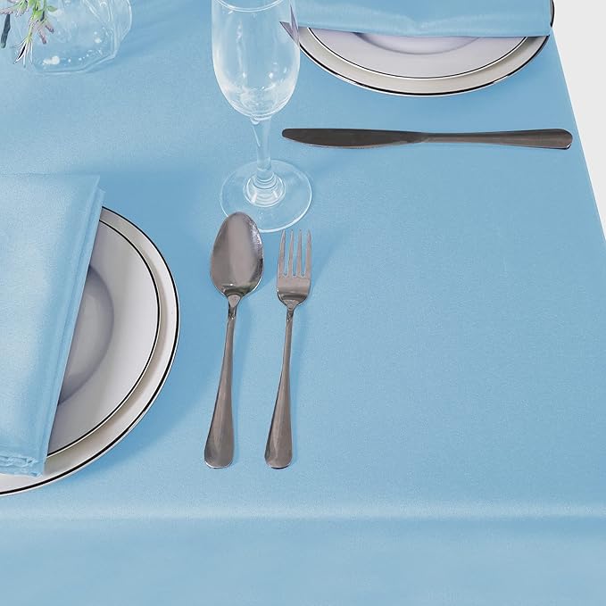 Cupuamon Square Tablecloth 52x52 inch Washable Polyester Fabric Table Cloth for Wedding Party Dining Banquet Decoration(52x52,Blue Mist)